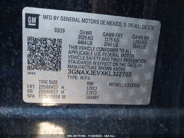 Chevrolet EQUINOX LT 2019 3GNAXJEVXKL322703 Image 9