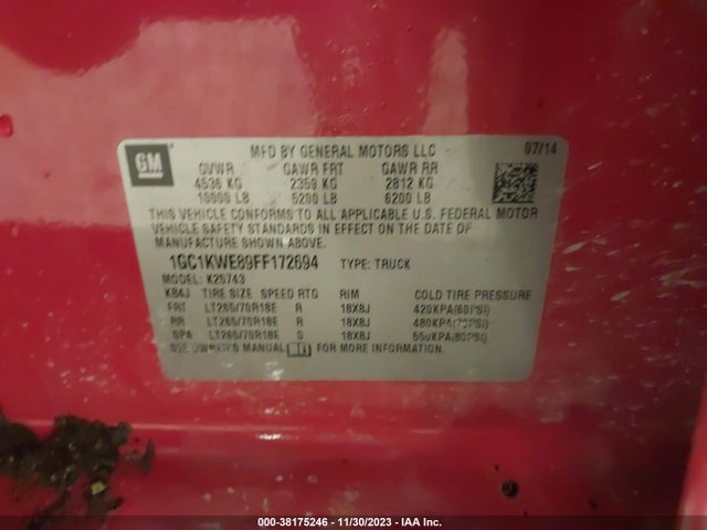 Chevrolet Silverado 2500hd Ltz 2015 1GC1KWE89FF172694 Image 9