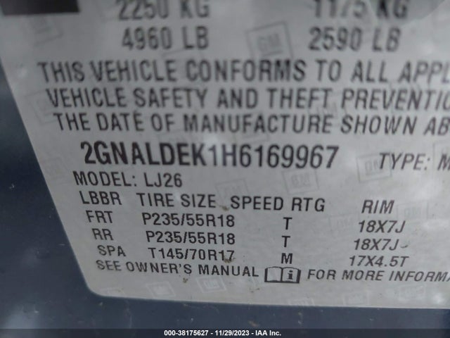 Chevrolet Equinox Premier 2017 2GNALDEK1H6169967 Image 9