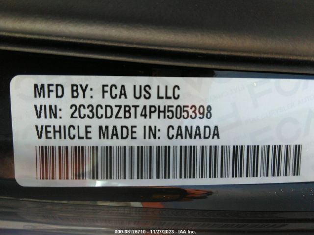 2C3CDZBT4PH505398 Dodge Challenger R/t