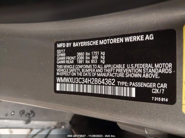 2017 MINI HARDTOP WMWXU3C34H2B64362 Photo 8