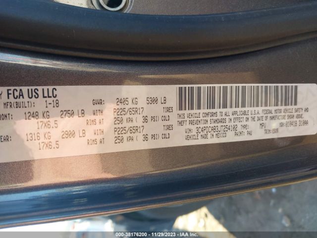 3C4PDCAB3JT254102 Dodge JOURNEY SE