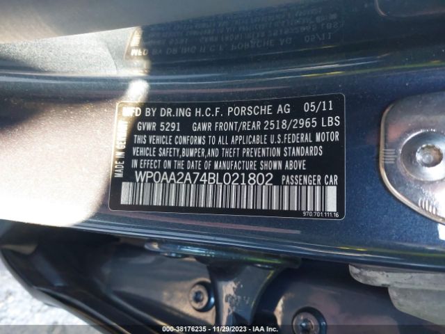 2011 PORSCHE PANAMERA WP0AA2A74BL021802 Photo 8