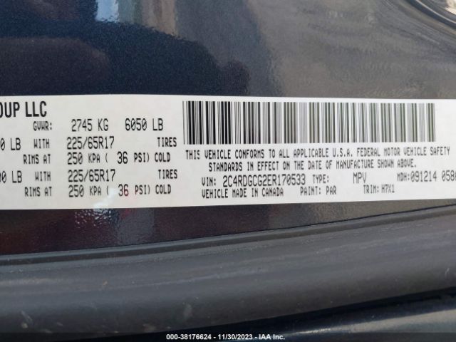 2C4RDGCG2ER170533 Dodge Grand Caravan Sxt