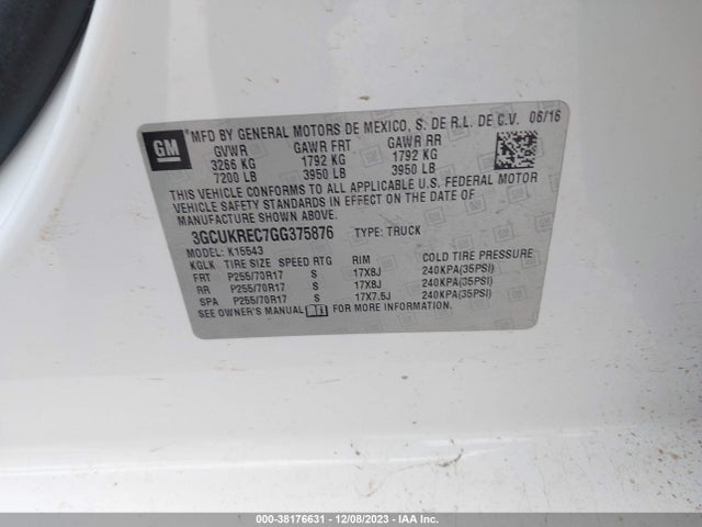 Chevrolet Silverado 1500 1lt 2016 3GCUKREC7GG375876 Image 9