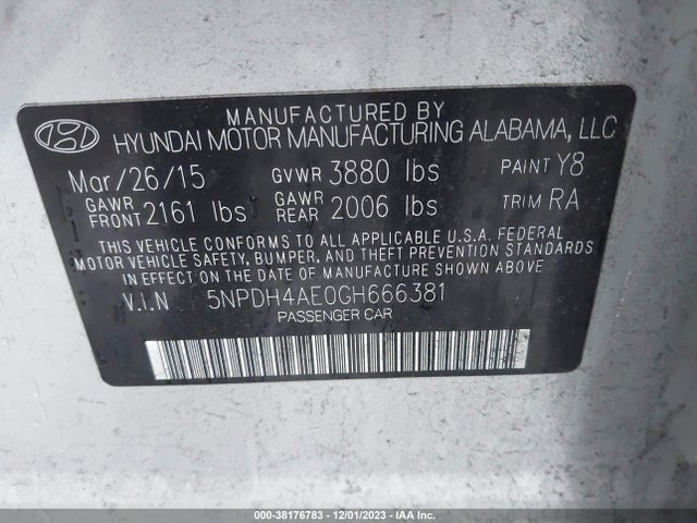Hyundai ELANTRA SE 2016 5NPDH4AE0GH666381 Image 9
