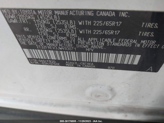 Toyota RAV4 LE 2018 2T3ZFREV3JW493071 Image 9