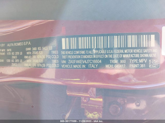 ZASFAKEV4J7C16604 Alfa Romeo Stelvio Quadrifoglio Awd