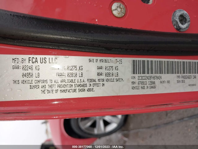 Dodge Challenger Sxt Or R/t 2015 2C3CDZAG9FH878424 Image 9