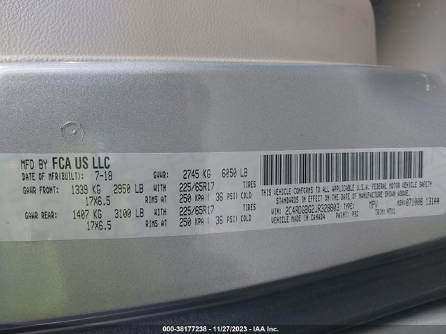 Dodge Grand Caravan Se 2018 2C4RDGBG2JR328803 Image 9