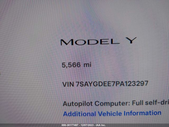 7SAYGDEE7PA123297 Tesla Model Y Awd/long Range Dual Motor All-wheel Drive