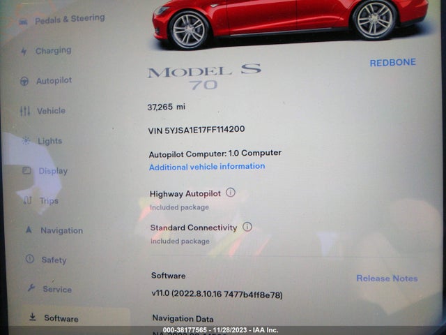 Tesla Model S 60/70/85 2015 5YJSA1E17FF114200 Image 7