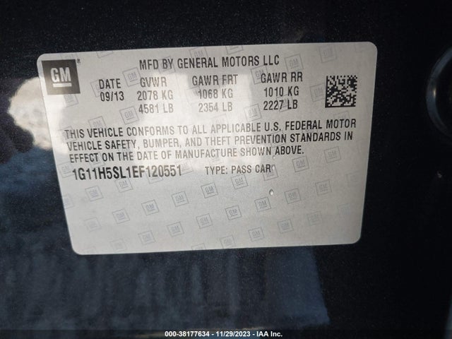 Chevrolet Malibu 1lz 2014 1G11H5SL1EF120551 Image 9