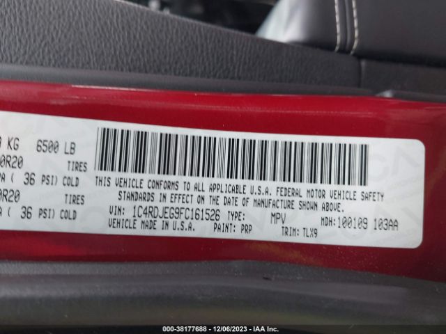 1C4RDJEG9FC161526 Dodge Durango Citadel