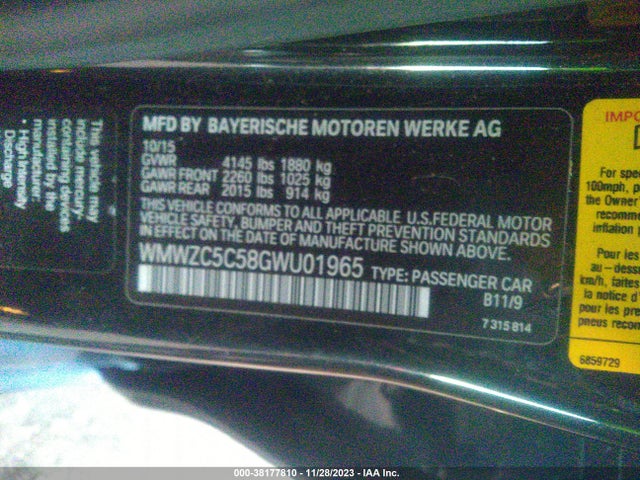 2016 MINI COUNTRYMAN WMWZC5C58GWU01965 Photo 8