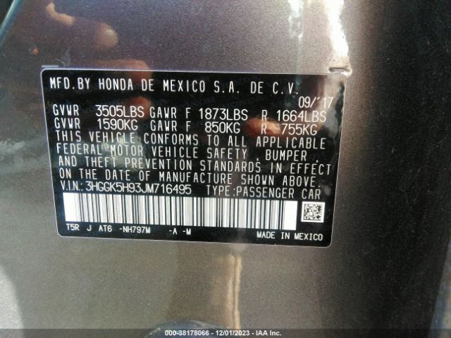 3HGGK5H93JM716495 Honda Fit Ex-l