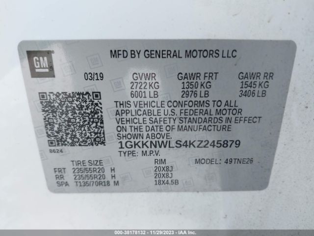 1GKKNWLS4KZ245879 GMC Acadia Slt-2
