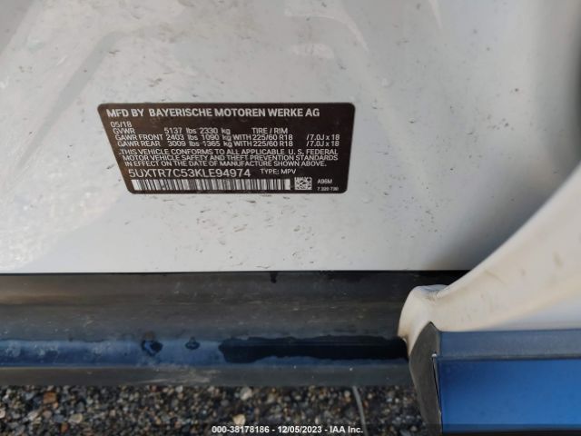 5UXTR7C53KLE94974 BMW X3 Sdrive30i