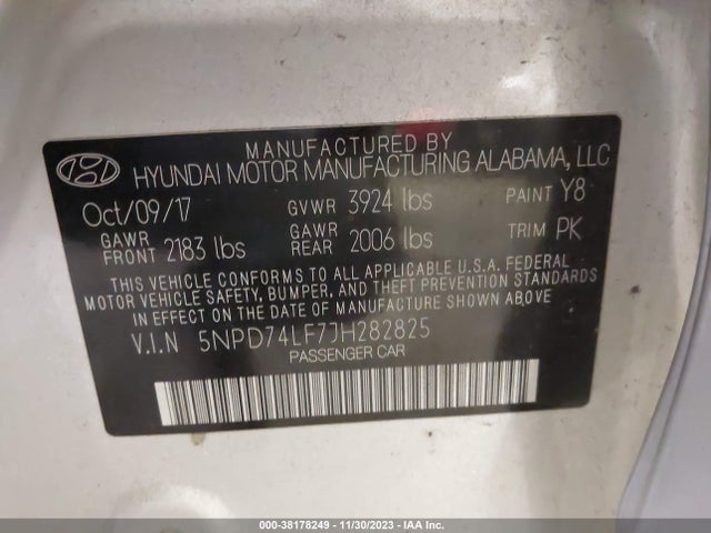 Hyundai ELANTRA SE 2018 5NPD74LF7JH282825 Image 9