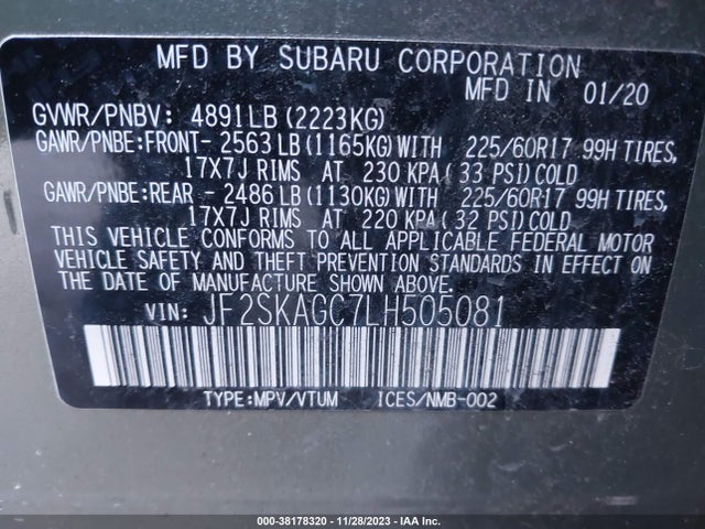 Subaru Forester Premium 2020 JF2SKAGC7LH505081 Image 9