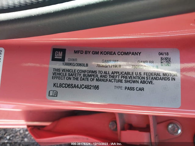 Chevrolet Spark 1lt Cvt 2018 KL8CD6SA4JC482166 Image 9