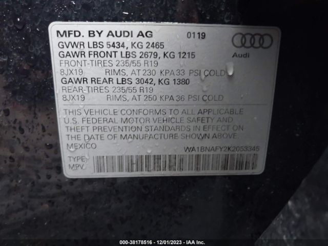 WA1BNAFY2K2053345 Audi Q5 45 Premium