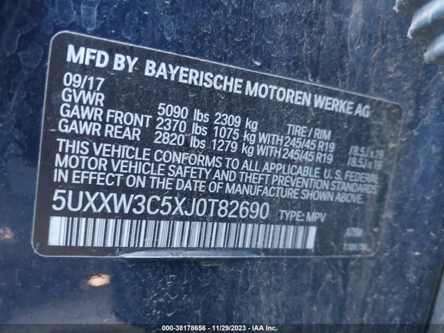 5UXXW3C5XJ0T82690 BMW X4 Xdrive28i
