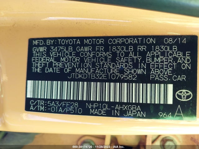 Toyota Prius C Three 2014 JTDKDTB32E1079582 Image 26