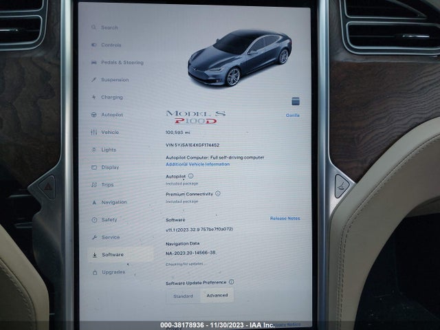 2016 TESLA MODEL S 90D/P100D/P85D/P90D VIN: 5YJSA1E4XGF174452