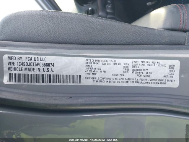 1C4SDJCT6PC568674 Dodge Durango R/t Plus Awd