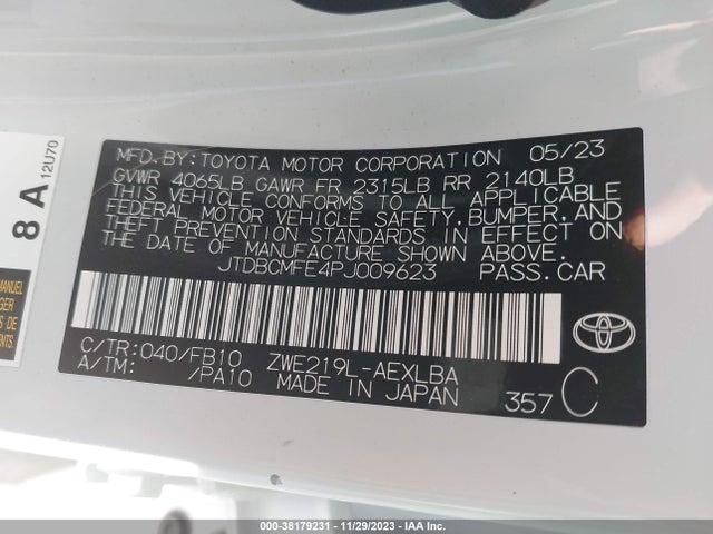 Toyota Corolla Hybrid Le 2023 JTDBCMFE4PJ009623 Image 9