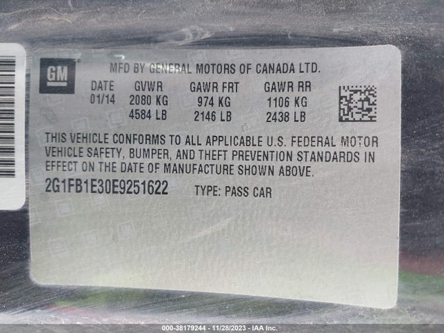 Chevrolet Camaro 1lt 2014 2G1FB1E30E9251622 Image 9