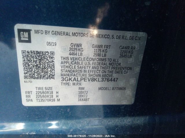 3GKALPEV8KL376447 GMC Terrain Slt