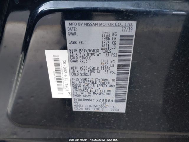 5N1DL0MN8LC529564 Infiniti QX60 PURE