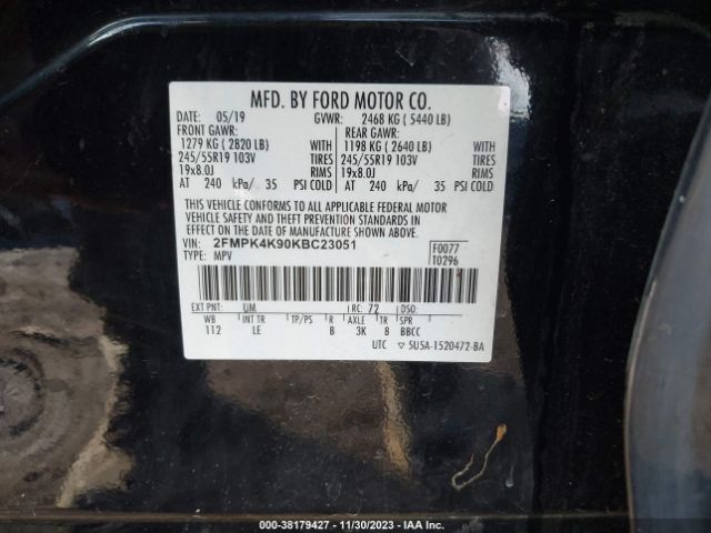 2019 FORD EDGE 2FMPK4K90KBC23051 Photo 8