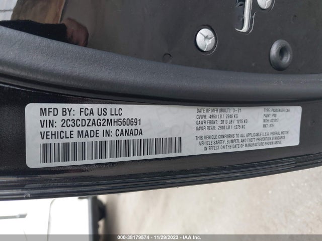 Dodge Challenger Sxt 2021 2C3CDZAG2MH560691 Image 9