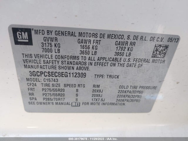 Chevrolet Silverado 1500 1lz 2014 3GCPCSEC8EG112309 Image 9
