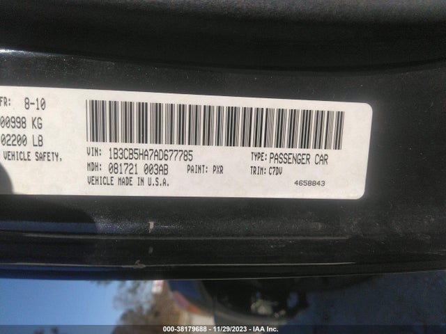 2010 DODGE CALIBER HEAT VIN: 1B3CB5HA7AD677785