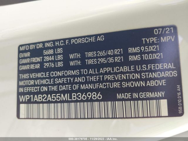2021 PORSCHE MACAN WP1AB2A55MLB36986 Photo 8