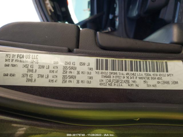 1C4RJFCG8FC214256 Jeep Grand Cherokee Overland