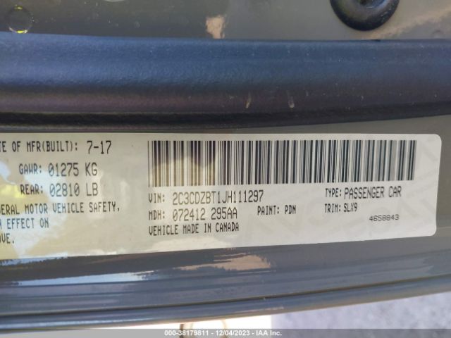 2C3CDZBT1JH111297 Dodge Challenger R/t Plus Shaker