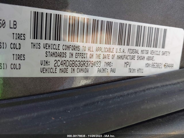 Dodge Grand Caravan Se 2016 2C4RDGBG3GR379493 Image 9