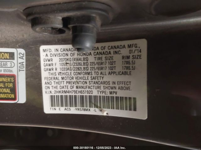2HKRM4H79EH651920 Honda Cr-v Ex-l