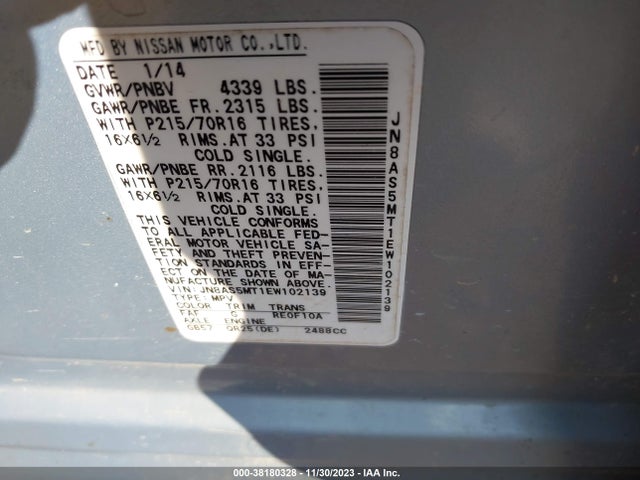 Nissan Rogue Select S 2014 JN8AS5MT1EW102139 Image 9