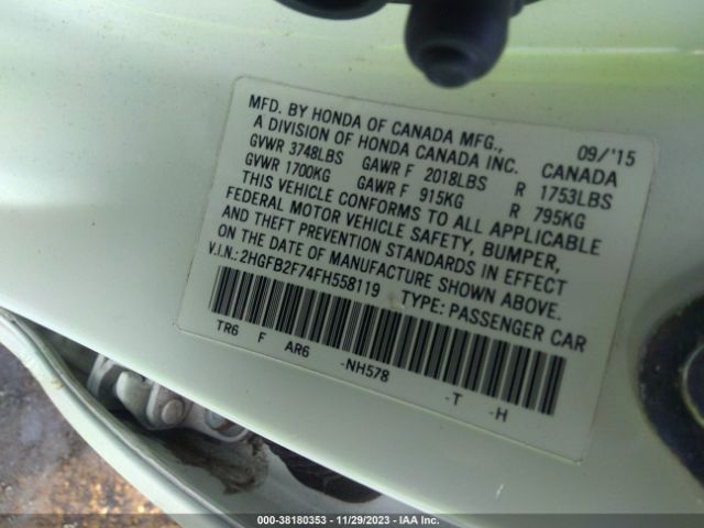 2HGFB2F74FH558119 Honda CIVIC SE