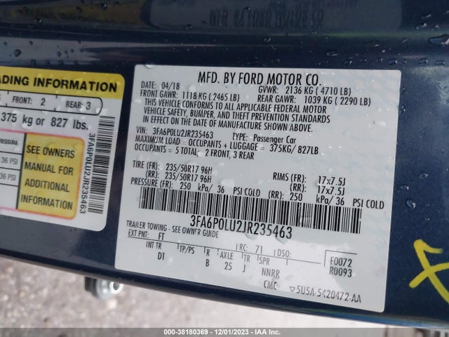 Ford Fusion Hybrid Se 2018 3FA6P0LU2JR235463 Image 9