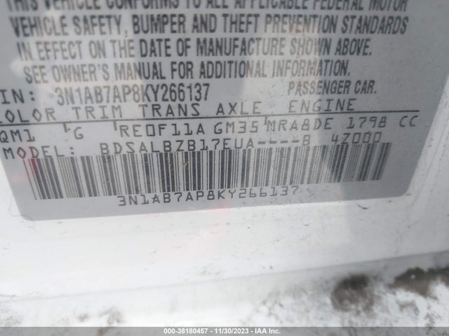 Nissan SENTRA S 2019 3N1AB7AP8KY266137 Image 9
