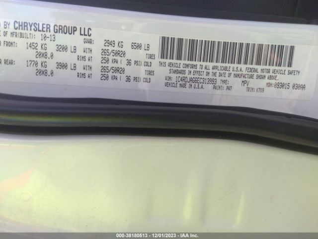 1C4RDJAG6EC313993 Dodge Durango Sxt