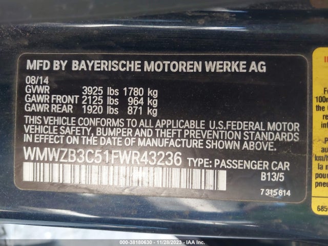2015 MINI COUNTRYMAN WMWZB3C51FWR43236 Photo 8