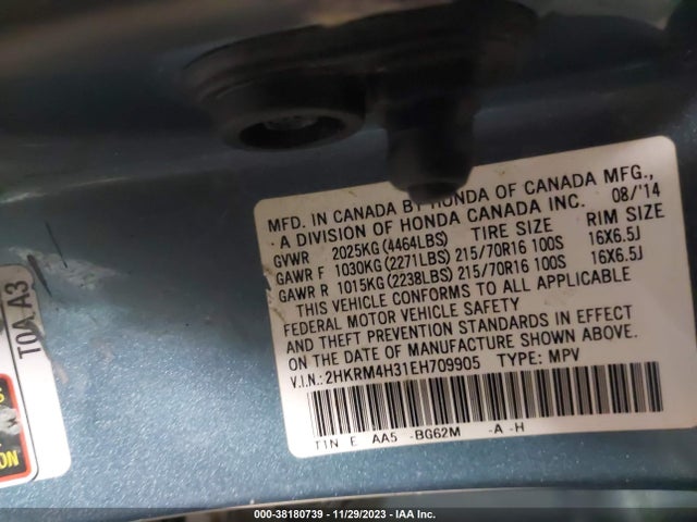 Honda CR-V LX 2014 2HKRM4H31EH709905 Image 9